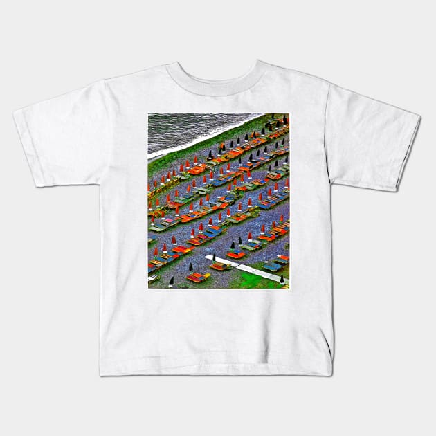 Positano Beach Umbrellas Kids T-Shirt by markross